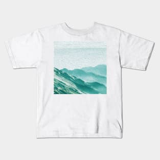 Teal Mountains Oil Effects 3 Kids T-Shirt